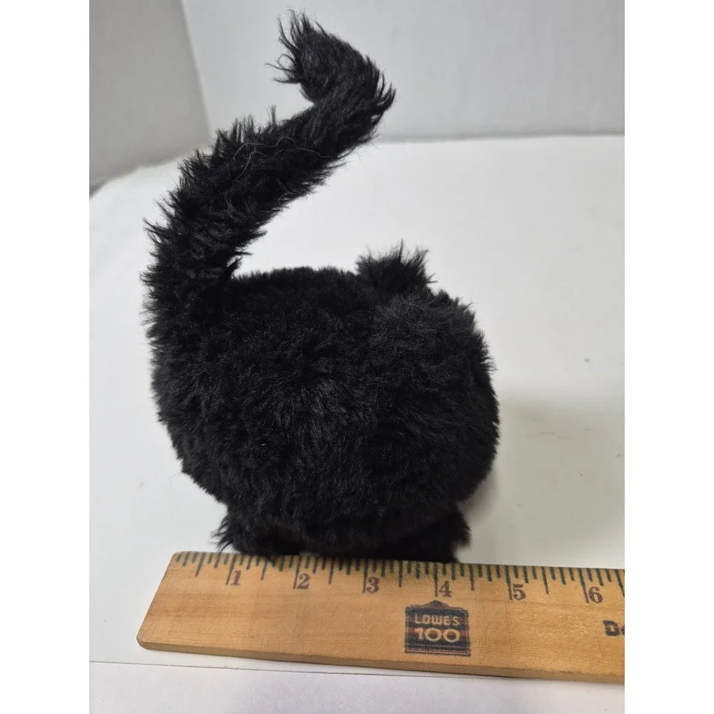 Jellycat London Black Kitten Plush Round Shaggy caboodle Stuffed Animal Cat